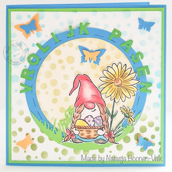 Nellie's Choice - Stempel "Stamp Easter Gnom with Flowers" Clear Stamps Nellie´s Cuties 