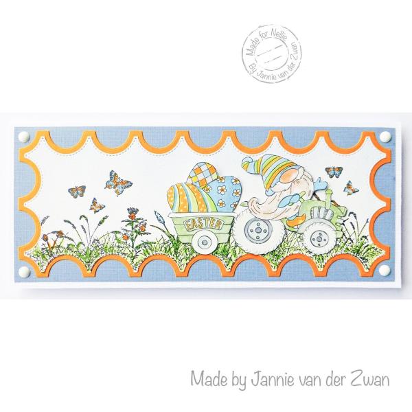 Nellie's Choice - Stempel "Easter Gnom on Tractor" Clear Stamps Nellie´s Cuties 