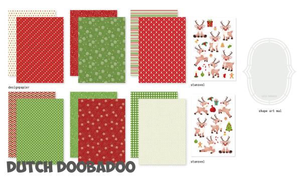 Dutch Doobadoo - Papier Kit "Rudolph" Crafty Kit - 12 Bogen