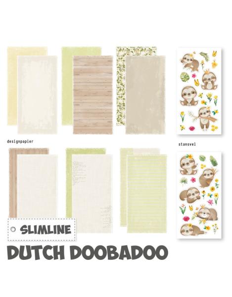 Dutch Doobadoo - Papier Kit "Sloths" Crafty Kit Slimline - 12 Bogen