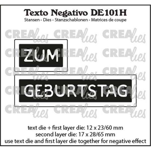 Crealies - Stanzschablone "Zum Geburtstag" Texto Negativo Dies