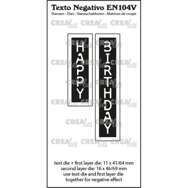 Crealies - Stanzschablone "Happy Birthday" Texto Negativo Dies