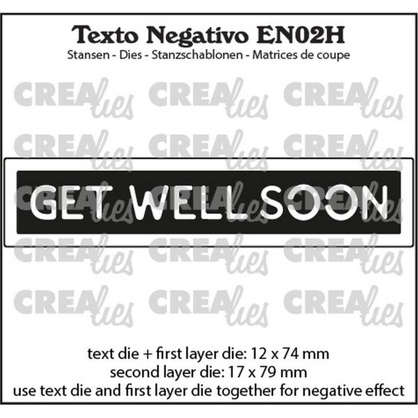 Crealies - Stanzschablone "Get Well Soon" Texto Negativo Dies