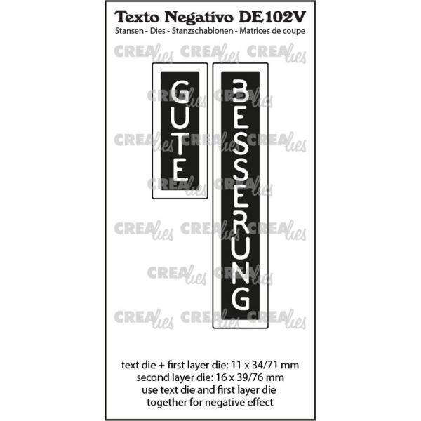 Crealies - Stanzschablone "Gute Besserung" Texto Negativo Dies