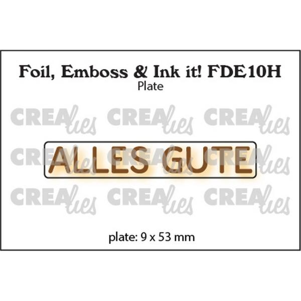 Crealies - Prägefolder - Platte "Alles Gute" Foil, Emboss - Ink it! 