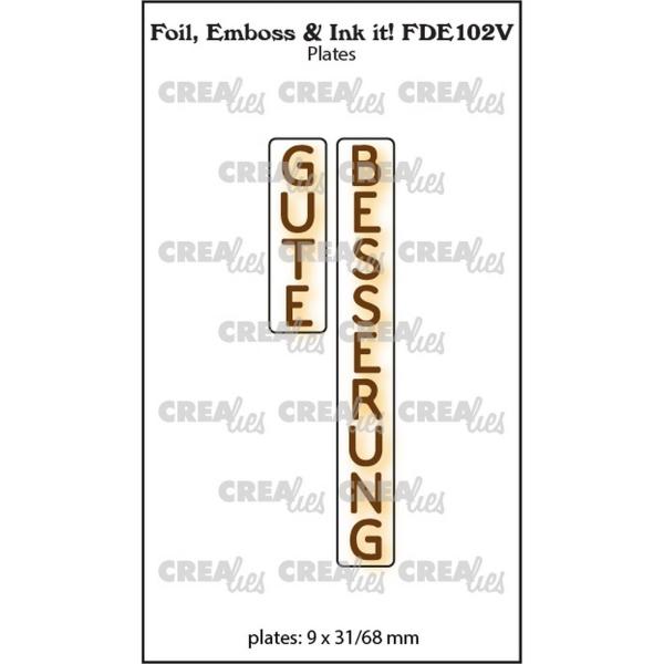 Crealies - Prägefolder - Platte "Gute Besserung" Foil, Emboss - Ink it! 