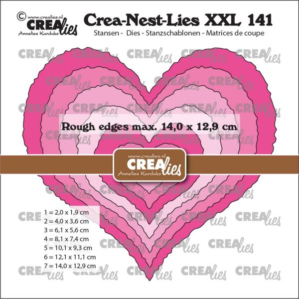 Crealies - Stanzschablone "Heart Rough Edges" Crea-Nest-Lies XXL Cutting Dies