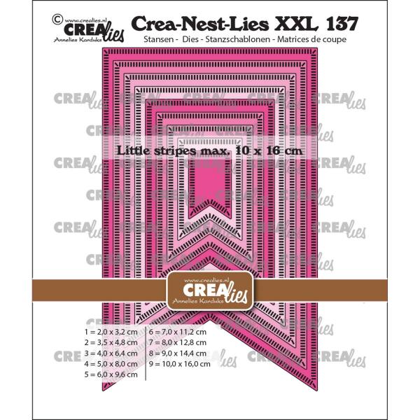 Crealies - Stanzschablone "Fishtail banner with little stripes" Crea-Nest-Lies XXL Dies