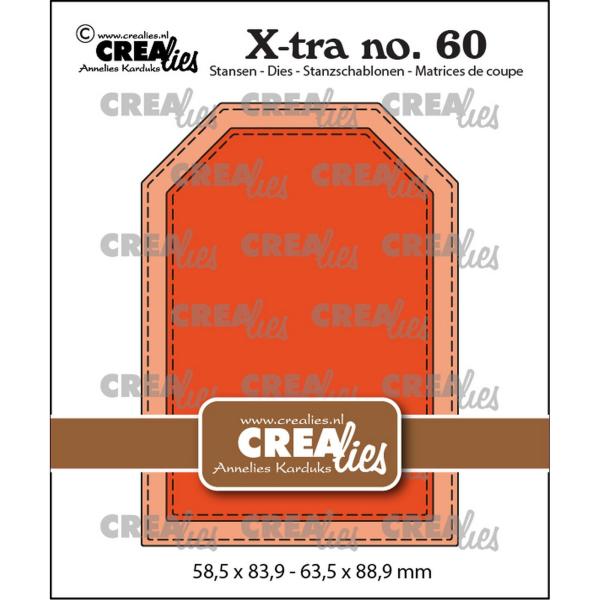 Crealies - Stanzschablone "ATC Tag with stichtlines" X-tra Dies