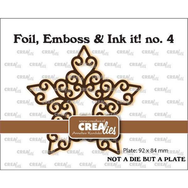 Crealies - Prägefolder - Platte "Curly Star" Foil, Emboss - Ink it! 