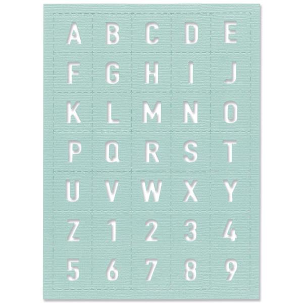 Sizzix - Stanzschablone "Tile Alphanumeric" Thinlits Craft Dies