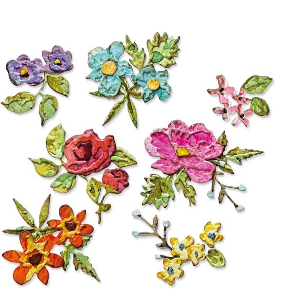 Sizzix - Stanzschablone "Brushstroke Flowers Mini" Thinlits Craft Dies