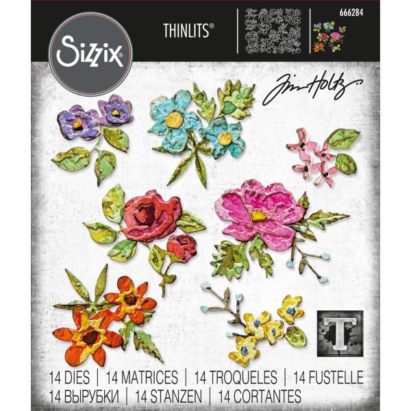 Sizzix - Stanzschablone "Brushstroke Flowers Mini" Thinlits Craft Dies