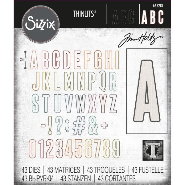 Sizzix - Stanzschablone "Alphanumeric Bulletin" Thinlits Craft Dies