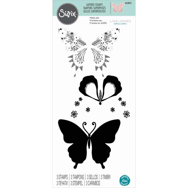 Sizzix - Stempel "Decorated Butterfly" Layered Clear Stamps