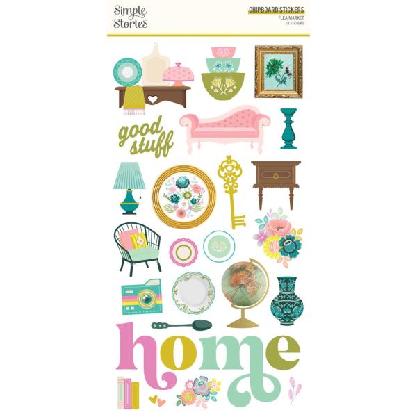 Simple Stories - Aufkleber "Flea Market" Chipboard Sticker 