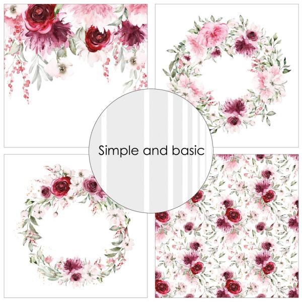 Simple and Basic - Designpapier "Watercolour Roses" Paper Pack 6x6 Inch - 24 Bogen 