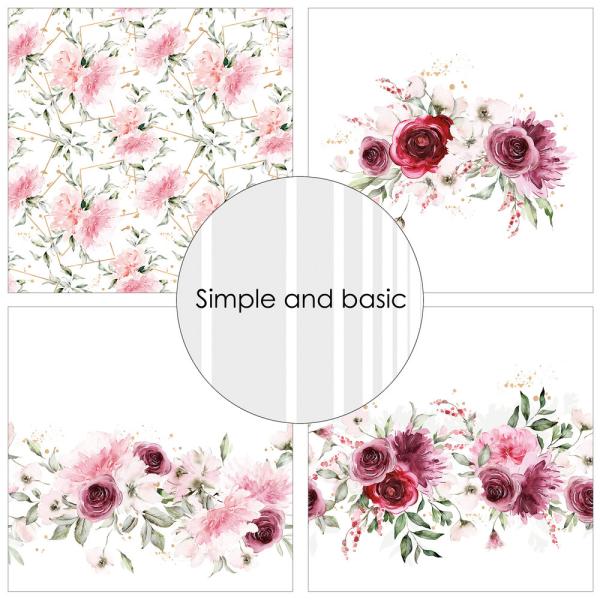 Simple and Basic - Designpapier "Watercolour Roses" Paper Pack 6x6 Inch - 24 Bogen 