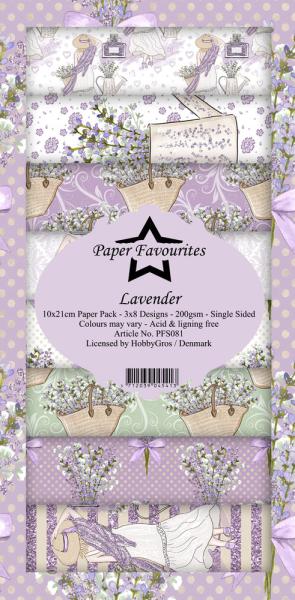 Paper Favourites - Designpapier "Lavender " Slim Paper Pack 3x8 Inch - 24 Bogen