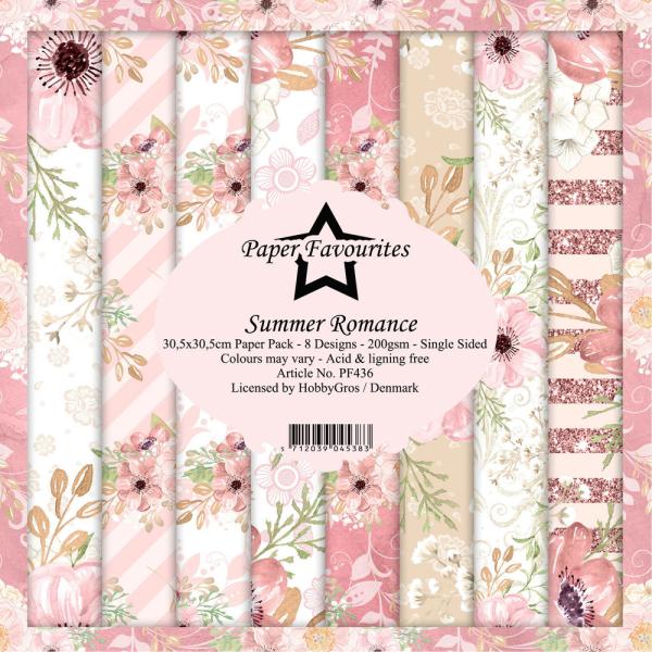 Paper Favourites - Designpapier "Summer Romance" Paper Pack 12x12 Inch 8 Bogen