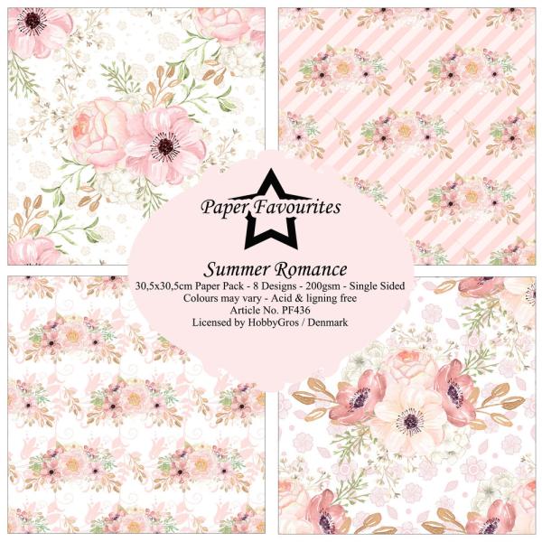 Paper Favourites - Designpapier "Summer Romance" Paper Pack 12x12 Inch 8 Bogen