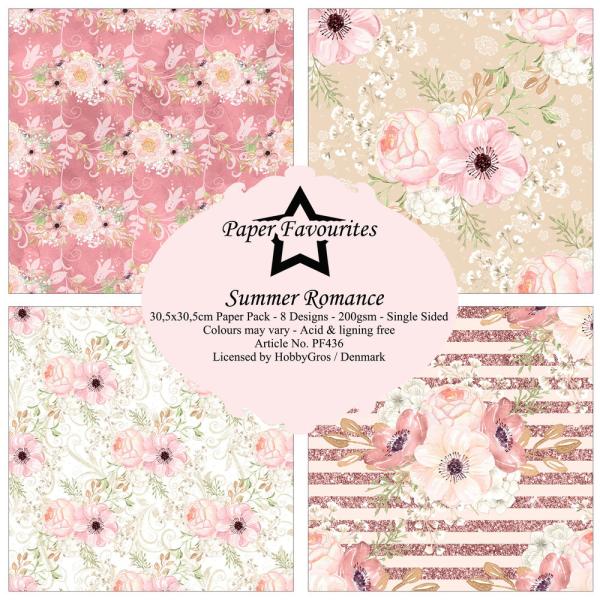 Paper Favourites - Designpapier "Summer Romance" Paper Pack 12x12 Inch 8 Bogen