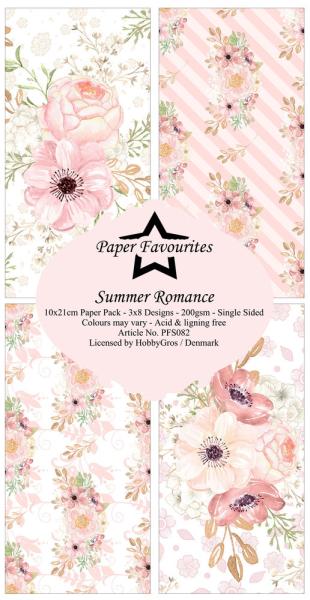 Paper Favourites - Designpapier "Summer Romance " Slim Paper Pack 3x8 Inch - 24 Bogen