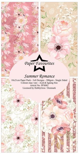 Paper Favourites - Designpapier "Summer Romance " Slim Paper Pack 3x8 Inch - 24 Bogen