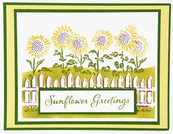 The Crafters Workshop - Layered Schablone 5,5x4,25 Inch "Fenced Sunflowers" Stencil