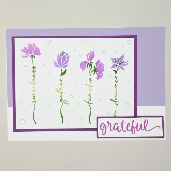 The Crafters Workshop - Layered Schablone 5,5x4,25 Inch "Word Flowers" Stencil