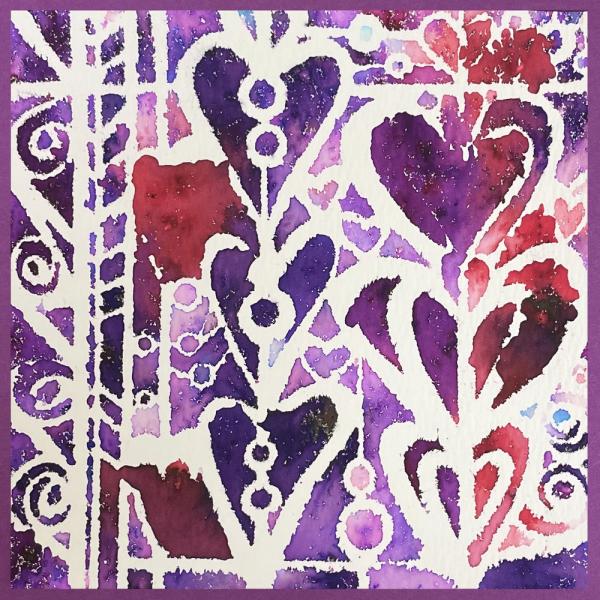 The Crafters Workshop - Schablone 6x6 Inch "Connected Hearts" Stencil