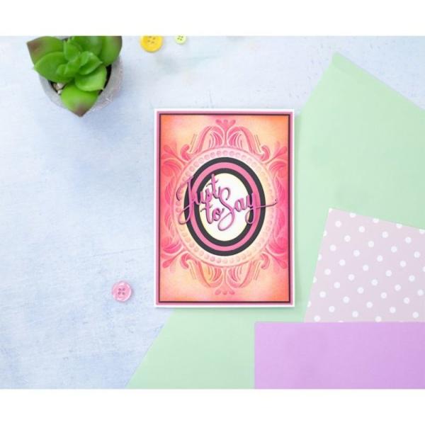 Gemini - Prägefolder & Stanzschablone "Opulent Oval" 3D Embossing Folder & Nesting Dies 