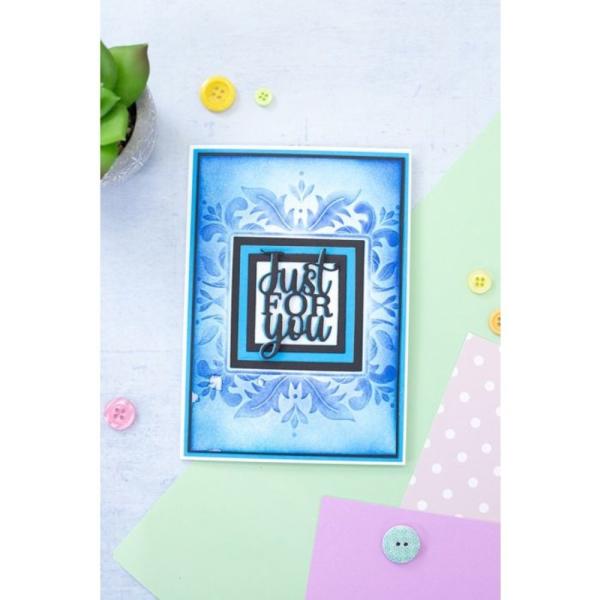 Gemini - Prägefolder & Stanzschablone "Stylish Square" 3D Embossing Folder & Nesting Dies 