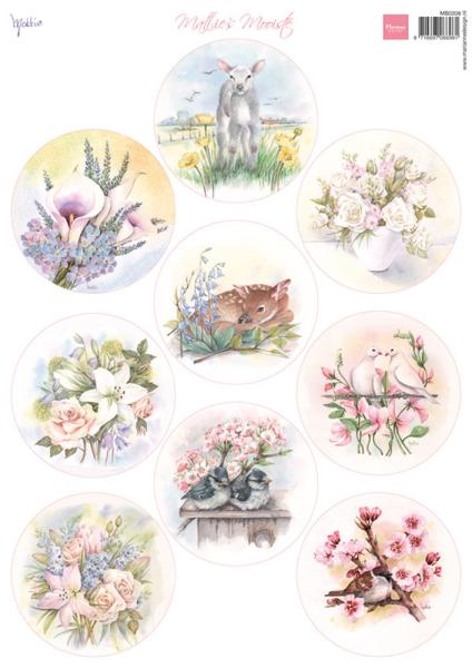 Marianne Design Decoupage A4 "Circles Spring" 1 Bogen