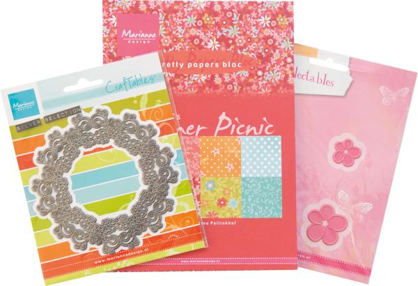 Marianne Design - Designpapier & Stanzschablone "Assorti Summer Picnic" Paper Pad & Dies