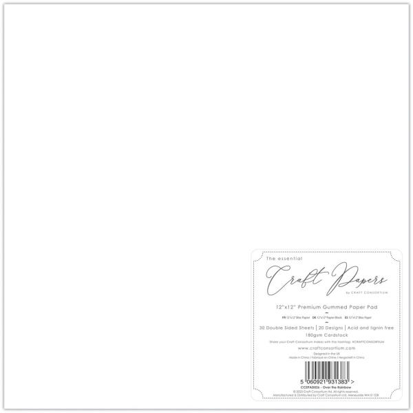 Craft Consortium - Papierblock "Over The Rainbow" Paper Pad 30 Bogen