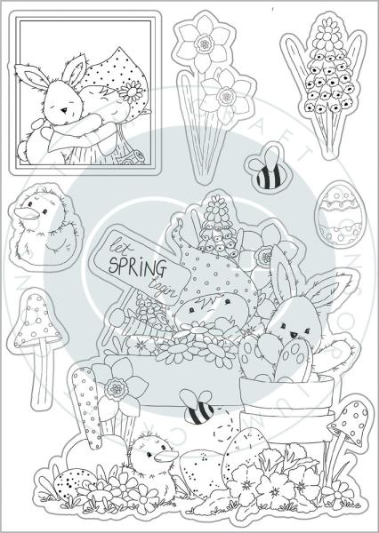 Craft Consortium - Stempel "Let Spring Begin" Clear Stamps