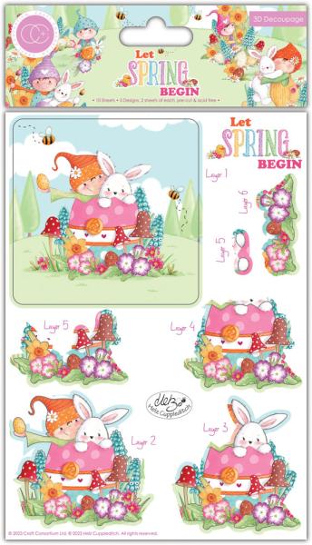 Craft Consortium 3D Decoupage Set "Let Spring Begin" 10 Bogen