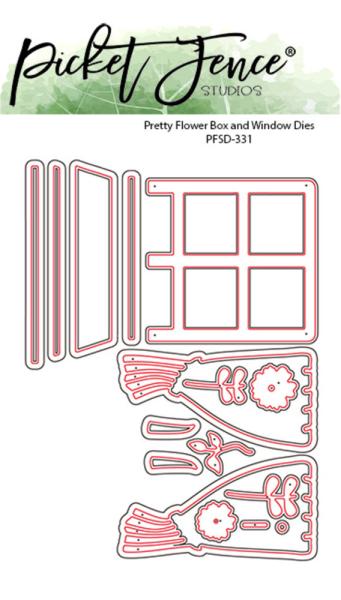 Picket Fence Studios - Stanzschablone "Pretty Flower Box and Window" Dies 5x7 Inch