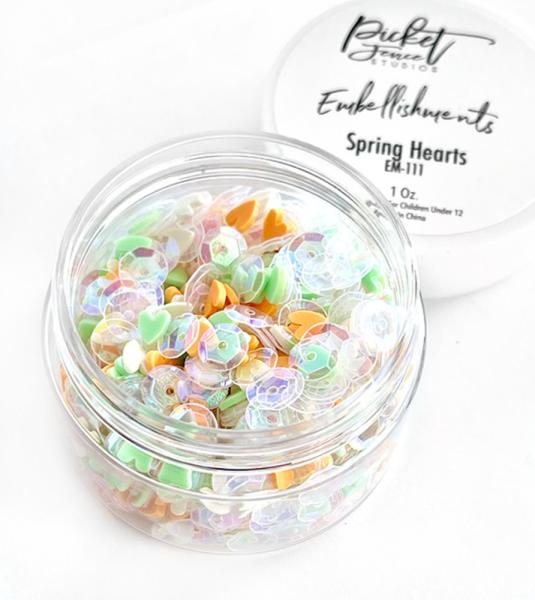 Picket Fence Studios - Streuteile "Spring Hearts" Embellishment