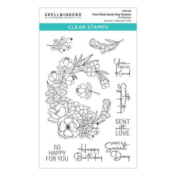 Spellbinders - Stempel "Four Petal Sweet Day Flowers" Clear Stamps