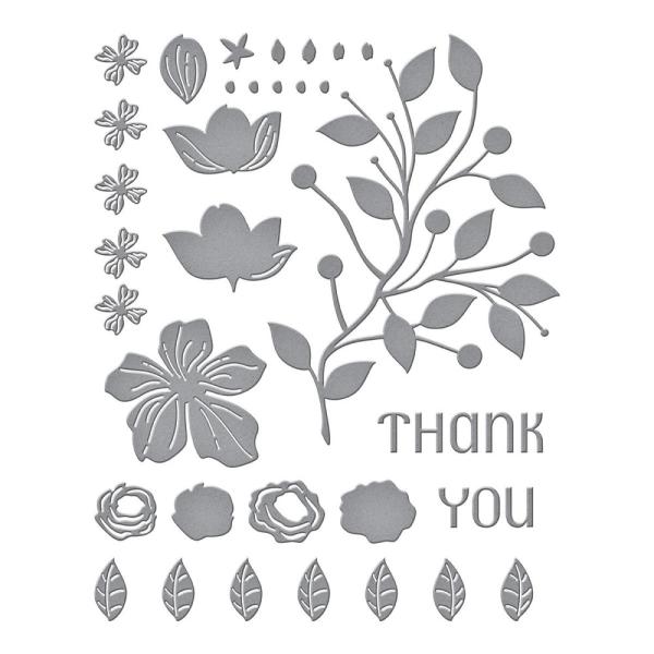 Spellbinders - Stanzschablone "Four Petal Thank You Floral" Dies