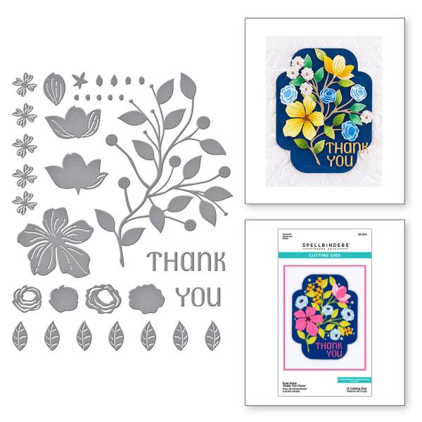 Spellbinders - Stanzschablone "Four Petal Thank You Floral" Dies