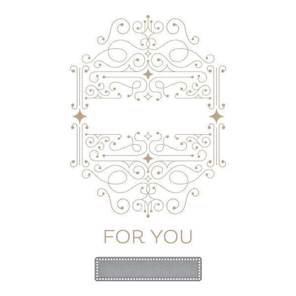 Spellbinders - Glimmer Hot Foil Plate "Four Petal Scroll Label"