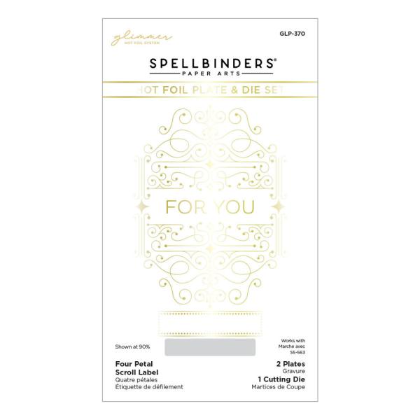 Spellbinders - Glimmer Hot Foil Plate "Four Petal Scroll Label"