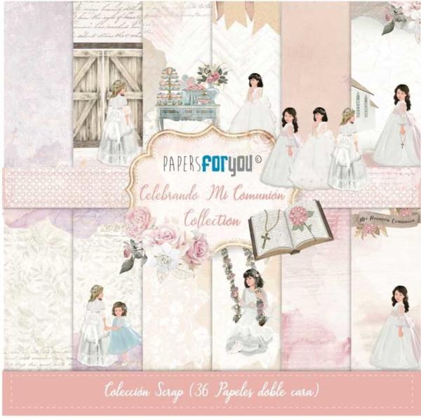 Papers For You - Designpapier "Celebrando Mi Comunión Niñas" Scrap Paper Pack 6x6 Inch - 36 Bogen  