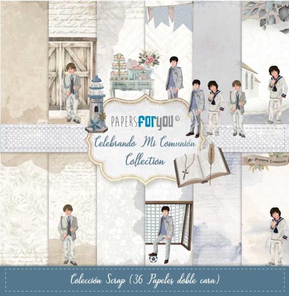 Papers For You - Designpapier "Celebrando Mi Comunión Niños" Scrap Paper Pack 8x8 Inch - 36 Bogen