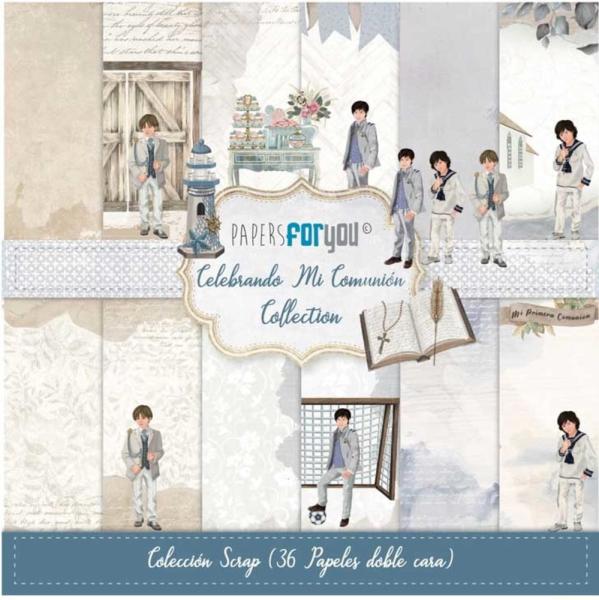 Papers For You - Designpapier "Celebrando Mi Comunión Niños" Scrap Paper Pack 6x6 Inch - 36 Bogen  