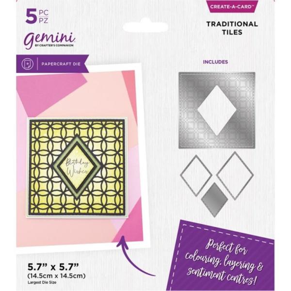 Gemini - Stanzschablone "Traditional Tiles" Create-a-Card Dies