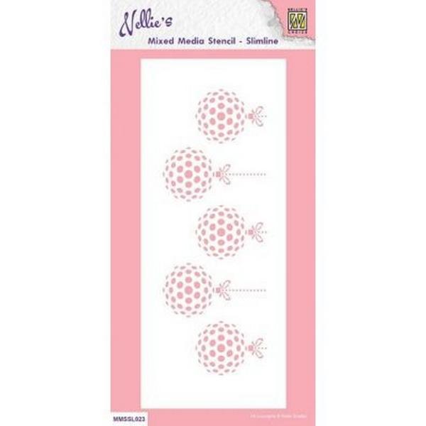 Nellie's Choice - Schablone "Xmas Baubles" Slimline Stencil 